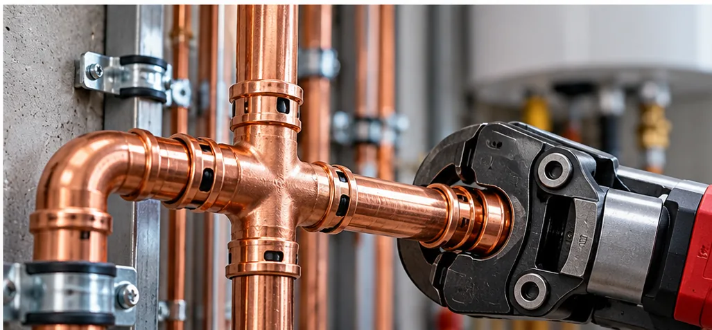 Usługi hydrauliczne Zielona Góra – montaż instalacji miedzianej metodą zaprasowywania